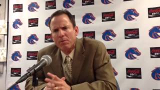 Boise State interim football coach Bob Gregory addresses the media Sunday, Dec. 8.