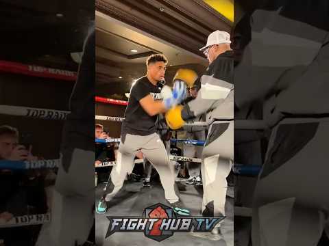 Jamaine ortiz rips pads for teofimo lopez at open workout!
