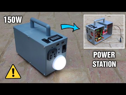 Make 220V 150W Portable Power Station Using 18650 Battery