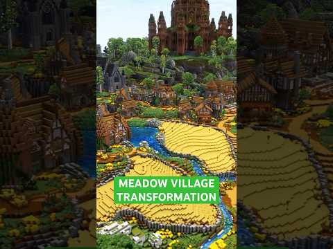The ULTIMATE Meadow Village Timelapse! #minecraft #minecraftbuilding #shorts