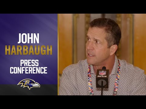 John Harbaugh Coaches' Breakfast Media Availability from Owner's Meetings  | Baltimore Ravens video clip
