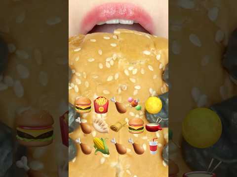 ASMR EMOJI FOOD 🍔🍟🍗🍡🌕🍗🥟🫔🍔🫕🍗🌽🍗🍗🥤이모지 먹방 (sped up)