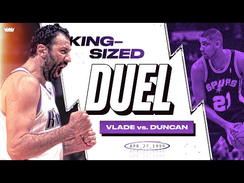 King-Sized Duel: Vlade Divac vs. Tim Duncan | April 27, 1999 video clip