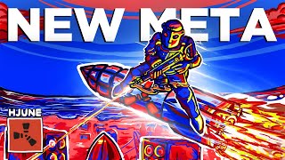 YouTube thumbnail for hJune's video titled 'Rust but getting RAIDED makes us RICH…'