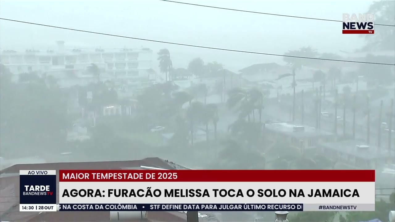Furacão Melissa toca o solo da Jamaica