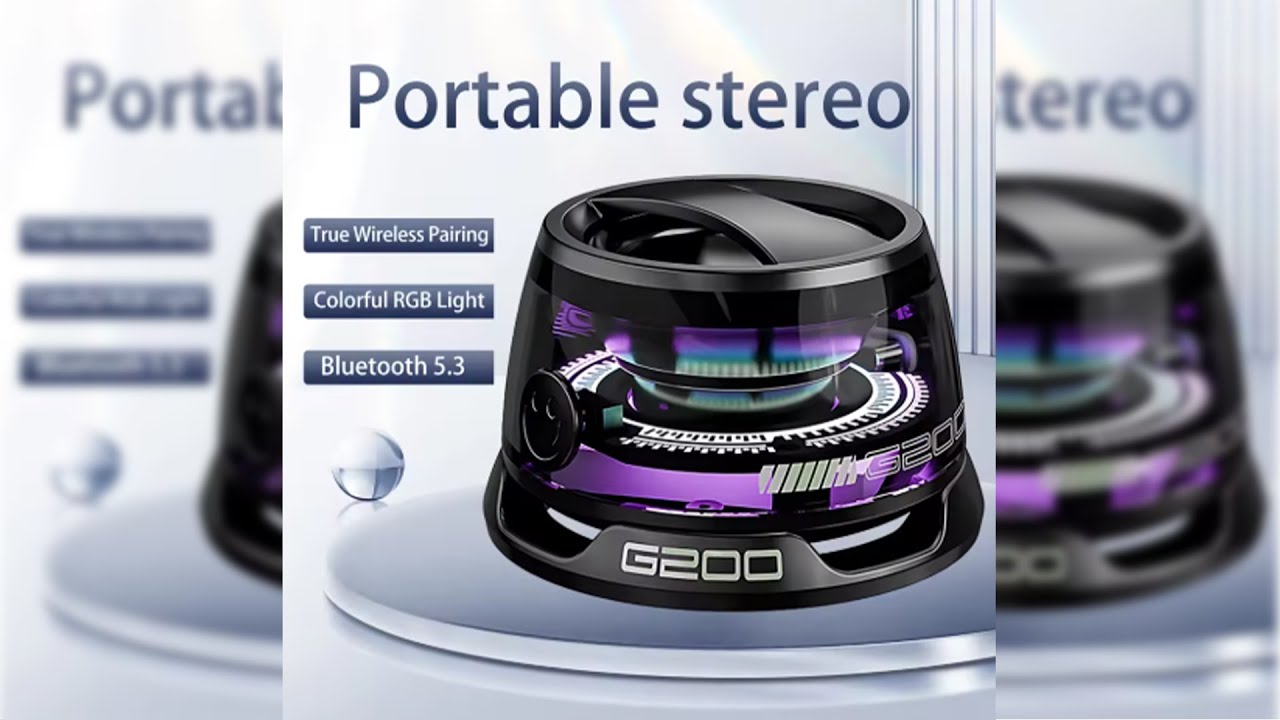 Pratinjau video produk VIKEFON Speaker Portable Bluetooth 5.3 TWS Subwoofer Magnetic 300mAh - G200