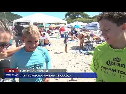 Aulas gratuitas de surf para crianças na Barra da Lagoa | Cotidiano | Tá Na Hora SC