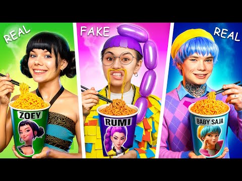 Sahte VS Gerçek K-Pop İblis Avcıları! Huntrix Kulüp Meydan Okuması!