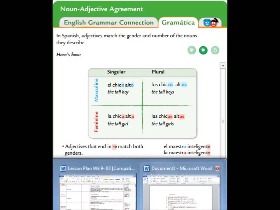 Noun Adjective Agreement Spanish Worksheet Answers