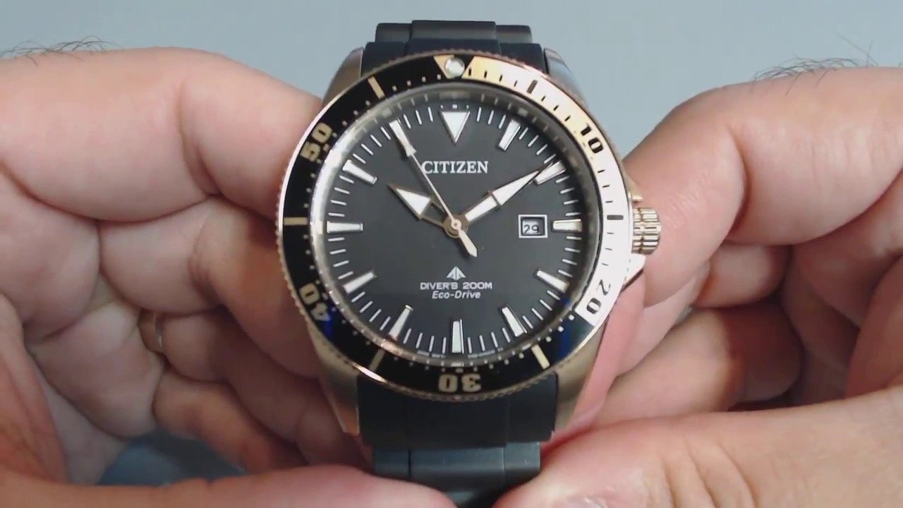 Men's Citizen Eco-Drive Promaster Diver's Watch BN0104-09E - YouTube