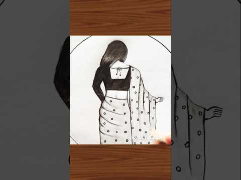 Back side Sadi girl sketch | #shorts #sketch #sketchdrawing #sketchartist #pencilsketch #sketchart