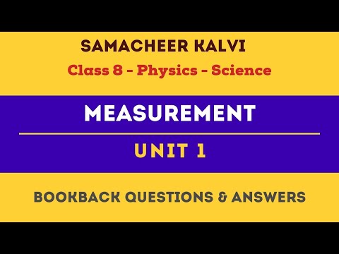 Measurement Book Back Questions, Answers | Unit 1 | Class 8th | Physics | Science | Samacheer Kalvi