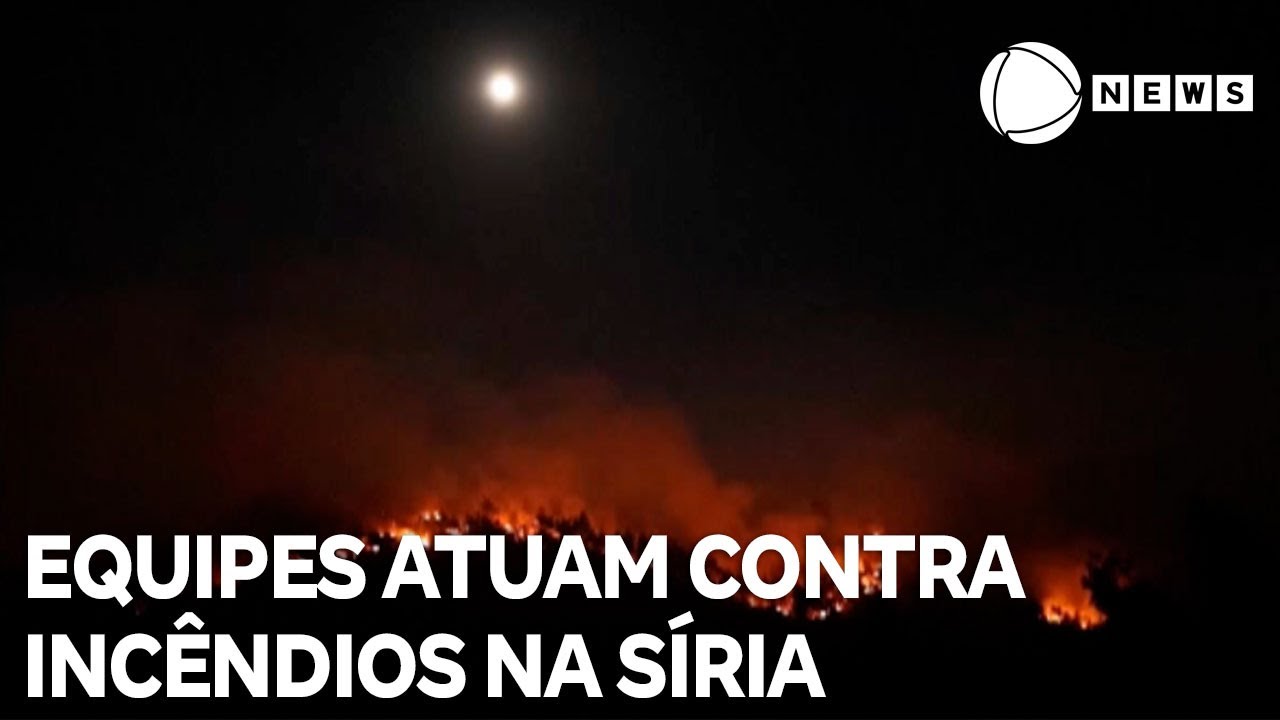Equipes atuam contra incêndios florestais na Síria