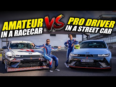 DRAG & Track: AMATEUR in a Racecar vs PRO in a Street Car! // Hyundai IONIQ 5 N