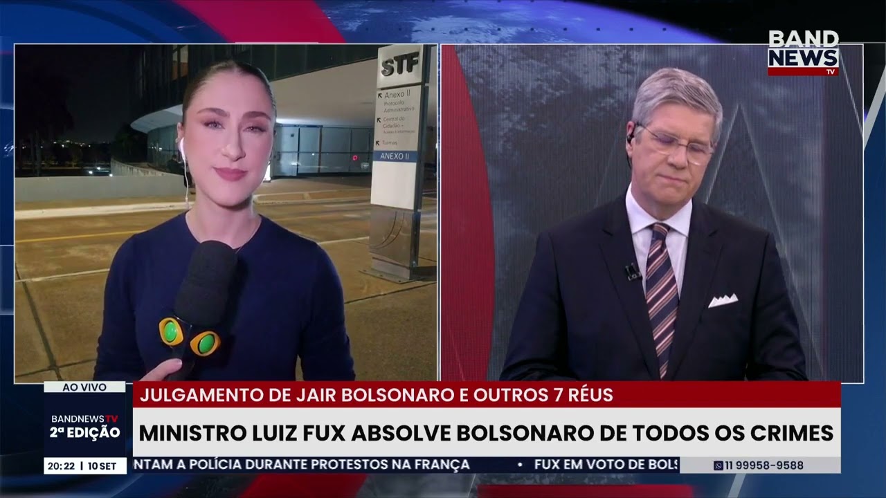 Ministro Luiz Fux absolve Bolsonaro de todos os crimes | BandNews TV