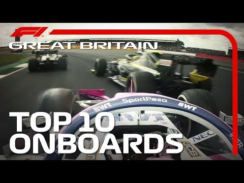 Dazzling Overtakes, Big Collisions And The Top 10 Onboards | 2019 British Grand Prix