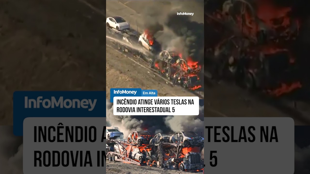 Incêndio atinge vários Teslas na Rodovia Interestadual 5