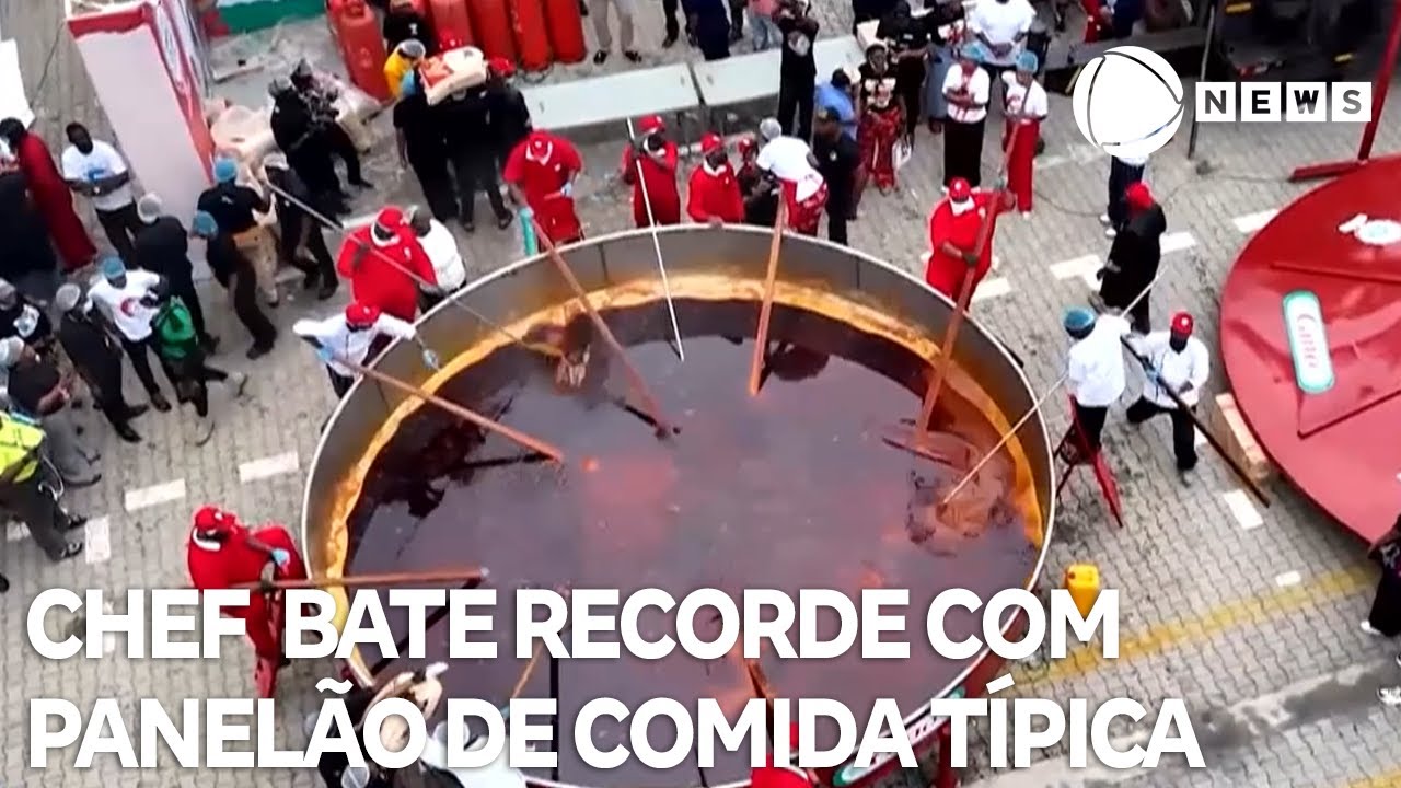 Chef nigeriana bate recorde com panelão de comida típica