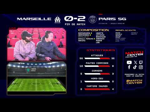 🎙MATCH CENTER : Marseille vs. Paris Saint-Germain 🔴🔵 thumbnail