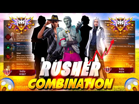BR RANK RUSHER COMBINATION | br rank best character combination | best character skill for br rank