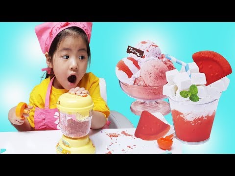 나도 엄마처럼 하고 싶어요!! 서은이의 똘똘이 주스 믹서기 색깔 모래 아이스크림 놀이 주스 과일 만들기 Making Ice Cream and Juice Blender Toys