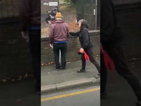 Moment police shoot Manchester synagogue 'suspect'