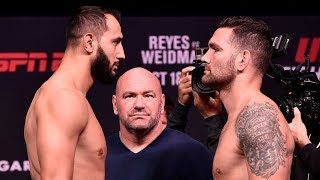 Pesagem UFC Boston: Encarada entre Dominick Reyes e Chris Weidman