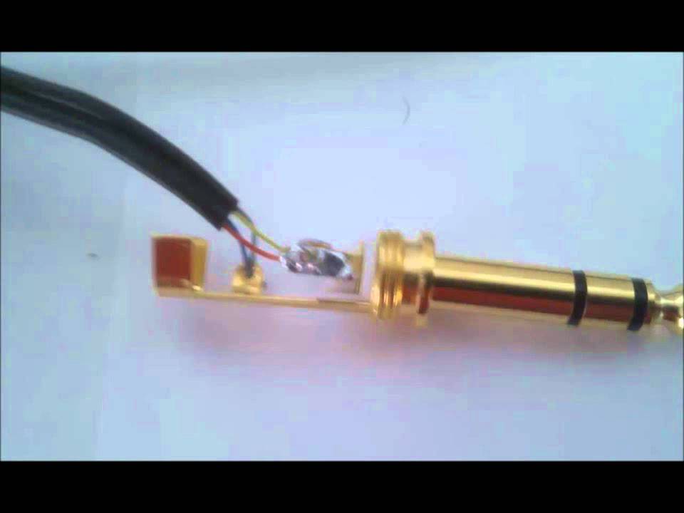 How to fix/replace Sennheiser HD25's headphone jack. - YouTube s video cable to trs wiring diagram 