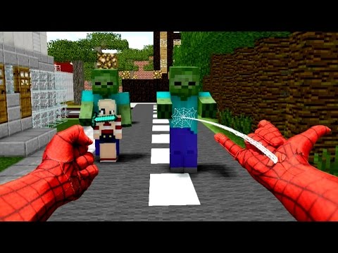 REALISTIC MINECRAFT ~ STEVE BECOMES SPIDERMAN - Xem Video 