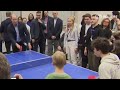Prince William ping pongs with Ukrainian refugees