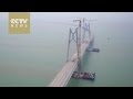 Aerial Video: Splendid shot of the world's longest sea bridge in China