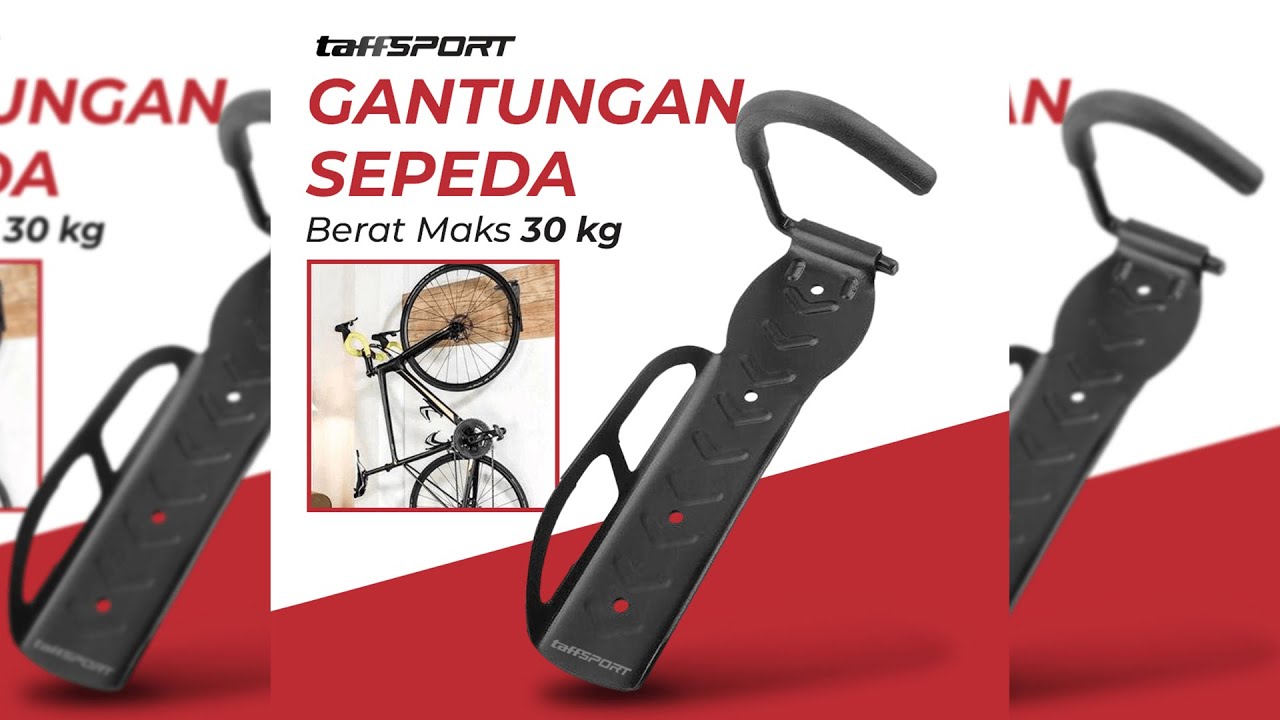 Pratinjau video produk TaffSPORT Gantungan Dinding Sepeda Bike Wall Hook Hanger - 56921