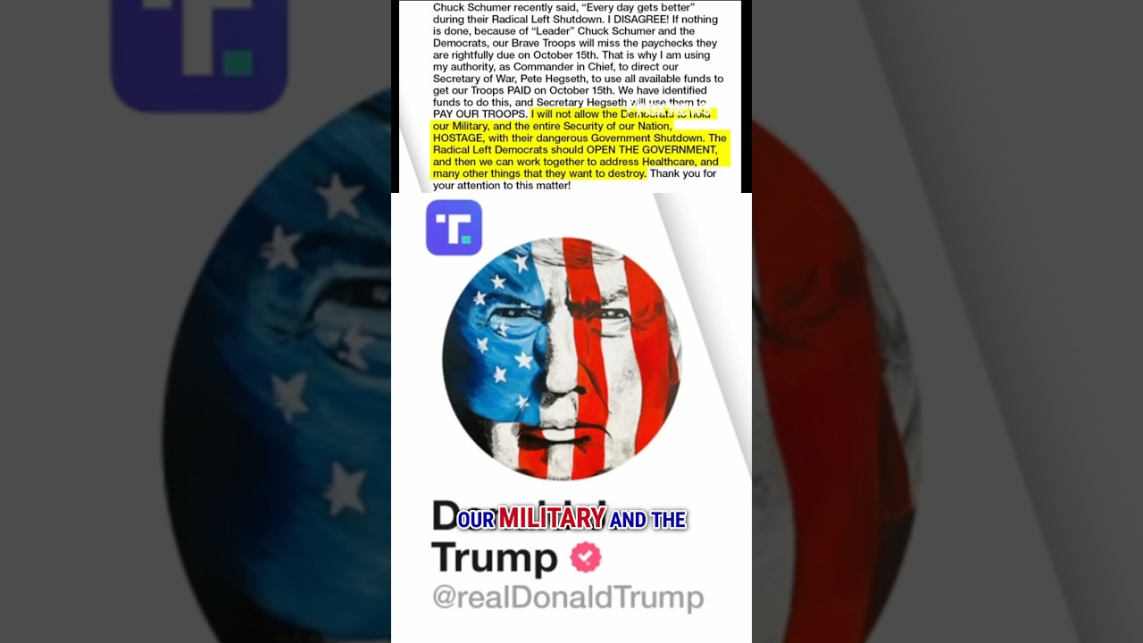 Trump directs Pentagon to pay troops amid shutdown showdown #trump #shorts #shutdown #usnews
