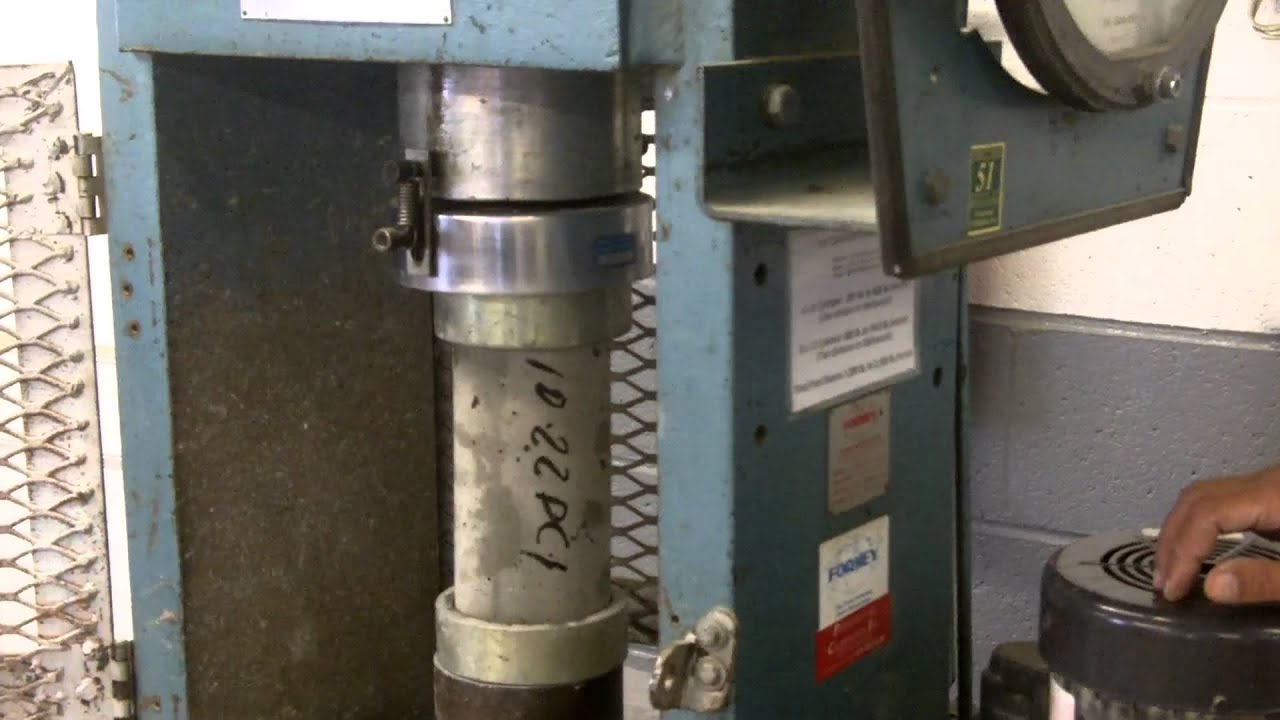 How to test PSI strength of concrete core samples. - YouTube