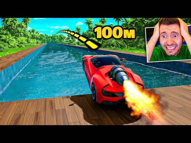 100 METROS DE SALTO em uma PISCINA no BeamNG Drive!