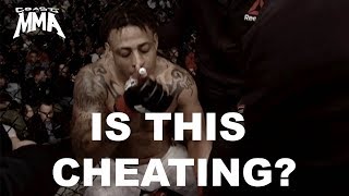 Greg Hardy uses Inhaler In Between Rounds at UFC Boston