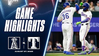 Angels vs. Rangers Game Highlights (8/27/25) | MLB Highlights