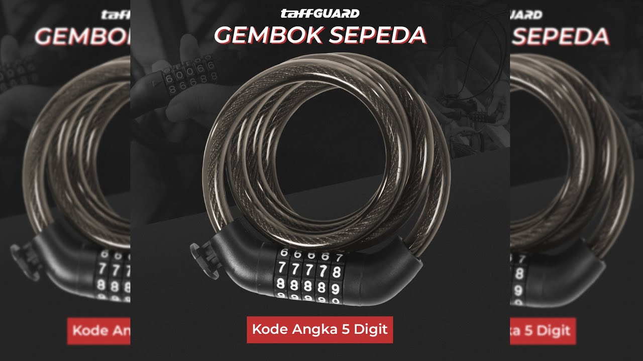 Pratinjau video produk TaffGUARD Gembok Sepeda Kode Kombinasi Angka 5 Digit - SJ008