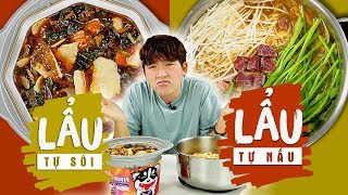 LẨU TỰ SÔI VS LẨU TỰ NẤU | REVIEW LẨU TRÙNG KHÁNH ĂN LIỀN SIÊU CAY | WOOSSI IN THE KITCHEN