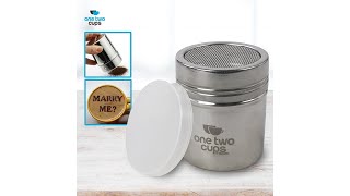 Pratinjau video produk One Two Cups Penabur Bubuk Stensil Kopi Coklat Gula Barista 350ml - HY1801504