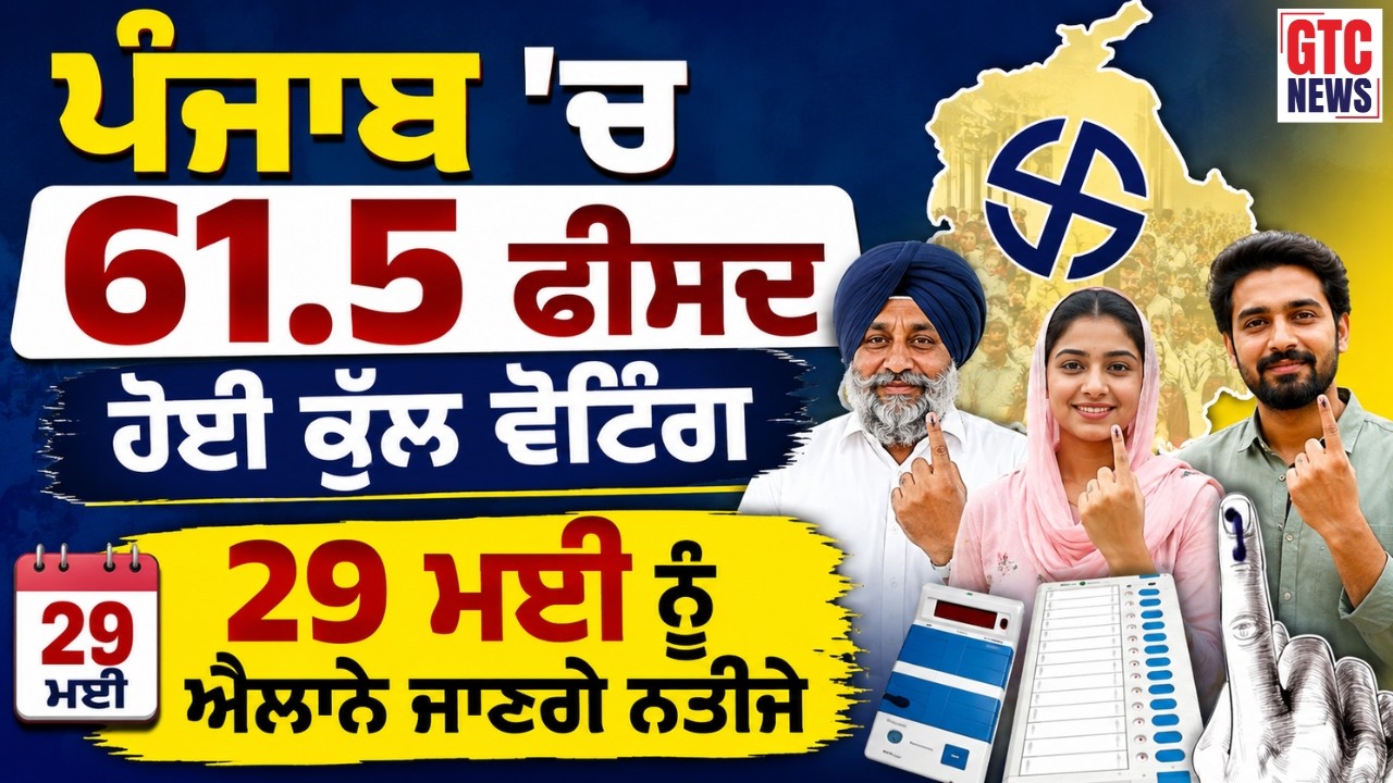 Punjab 'ਚ 61.5 ਫੀਸਦ ਹੋਈ ਕੁੱਲ ਵੋਟਿੰਗ 29 ਮਈ ਨੂੰ ਐਲਾਨੇ ਜਾਣਗੇ ਨਤੀਜੇ | GTC NEWS