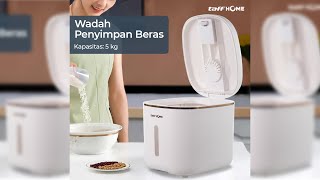 Pratinjau video produk TaffHOME Wadah Penyimpan Beras Makanan Rice Container Moistureproof 5kg - A2105