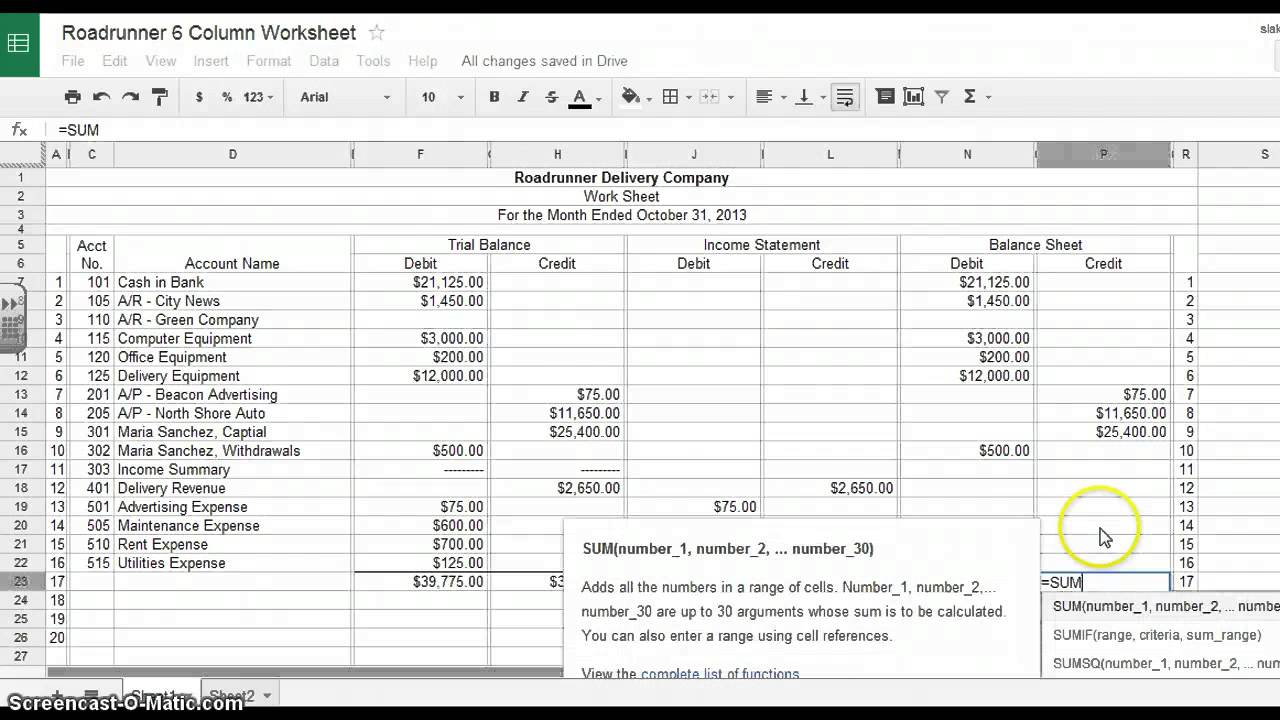 6-column-worksheet-youtube