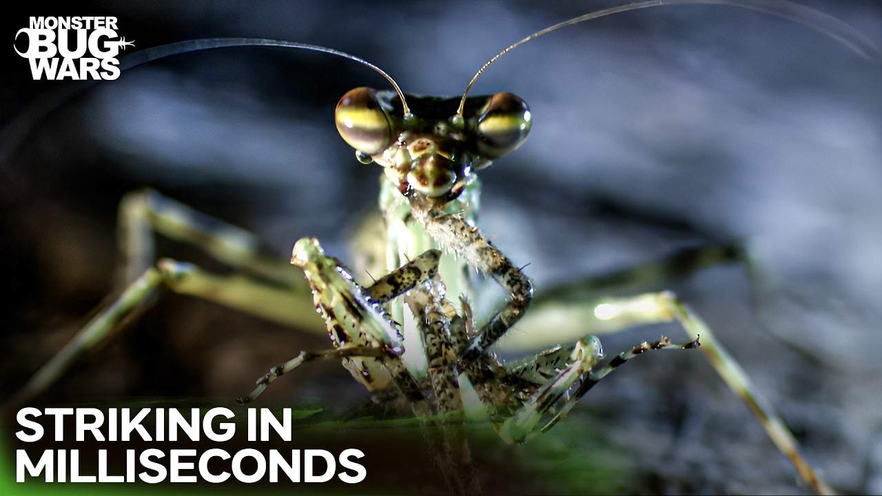This Alien Mantis Uses Biological Radar for Lethal Depth Perception | Monster Bug Wars