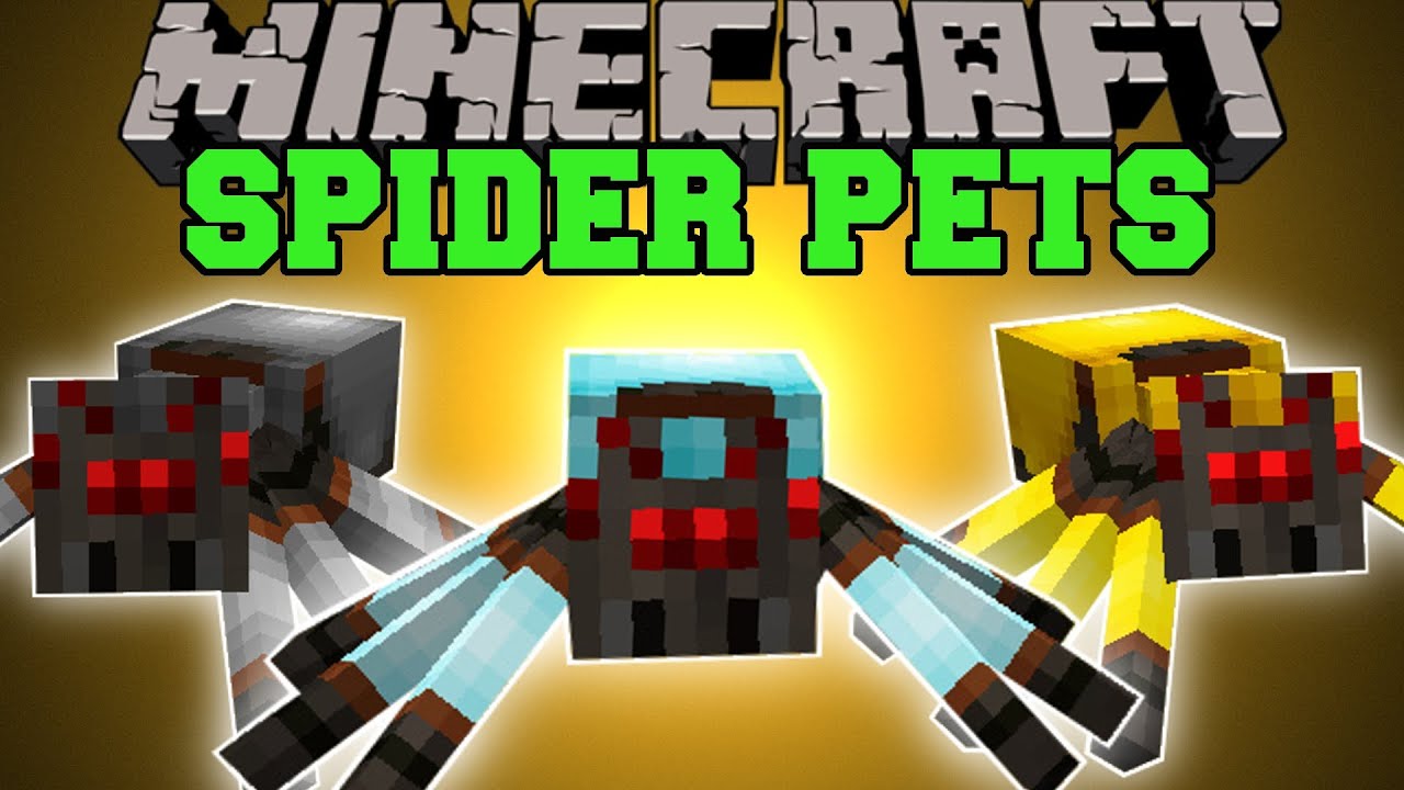 Minecraft SPIDER PETS RIDE SPIDERS GIVE THEM ARMOR KILL MOBS Mod