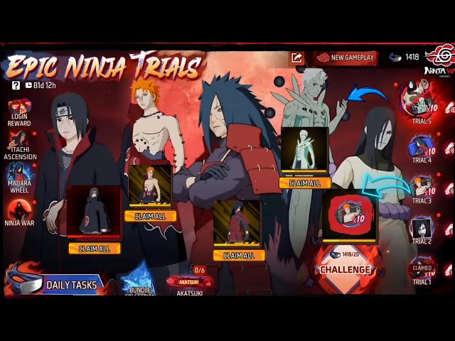 EPIC NINJA TRIALS ALL CHAP 2 REWARDS🔥 -para SAMSUNG,A3,A5,A6,A7,J2,J5,J7,S5,S6,S7,S9,A10,A20,A30,A50