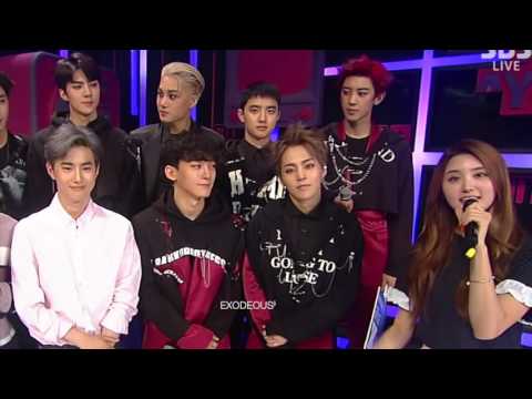 EXO's Sehun & EXID's Junghwa (Special MC Inkigayo) + Chanyeol cute fell