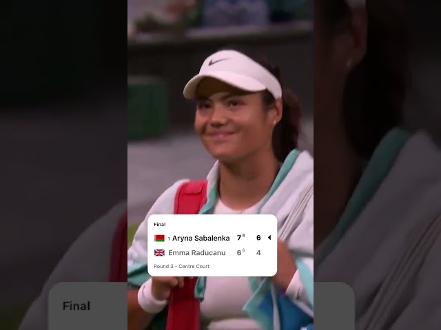 The crowd cheered Emma Raducanu after her effort vs. Aryna Sabalenka 🫶