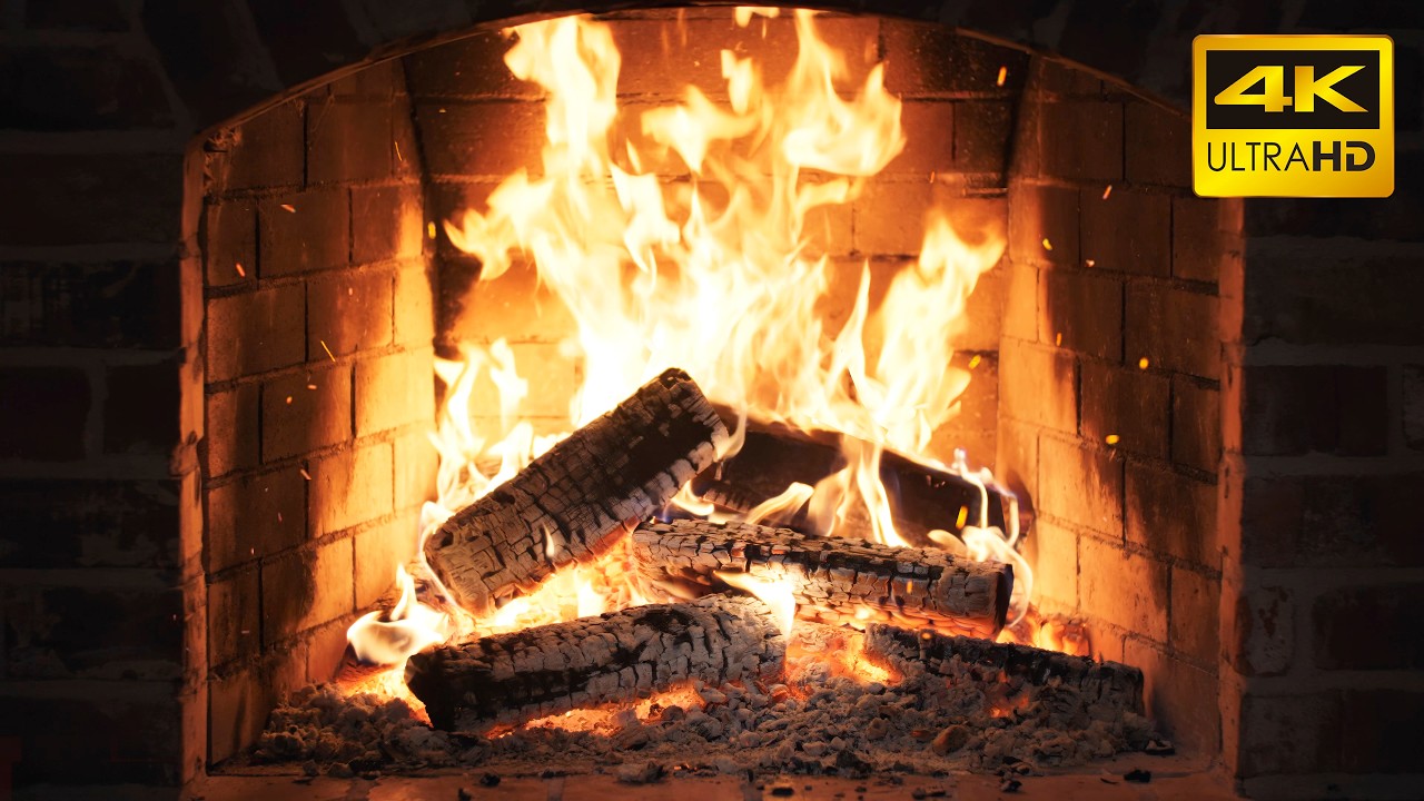 🔥 Relaxing Lodge Fireplace with Calm Crackling Fire and Cozy Room Ambience for Creative Relaxation