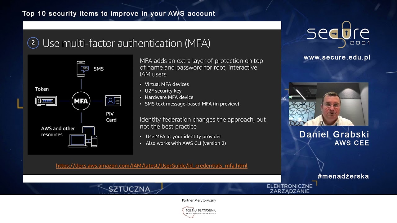 Top 10 security items to improve in your AWS account, D. Grabski, AWS